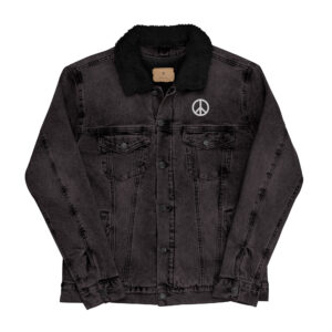 Unisex Denim Sherpa Jacket Black/White