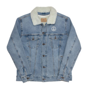 Unisex Denim Sherpa Jacket Blue/White