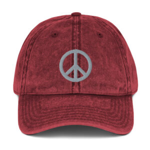 Vintage Cotton Twill Cap Maroon/Gray
