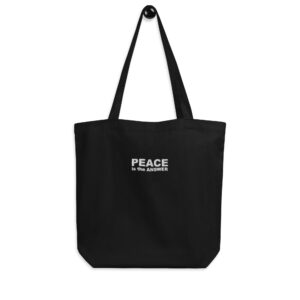 Embroidered Eco Tote Bag PEACE is the ANSWER