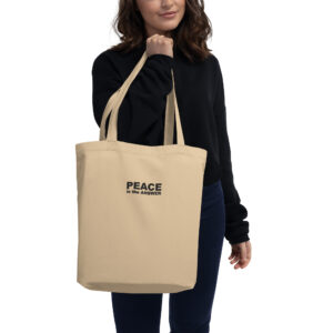 Embroidered Eco Tote Bag PEACE is the ANSWER