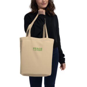 Embroidered Eco Tote Bag PEACE is the ANSWER