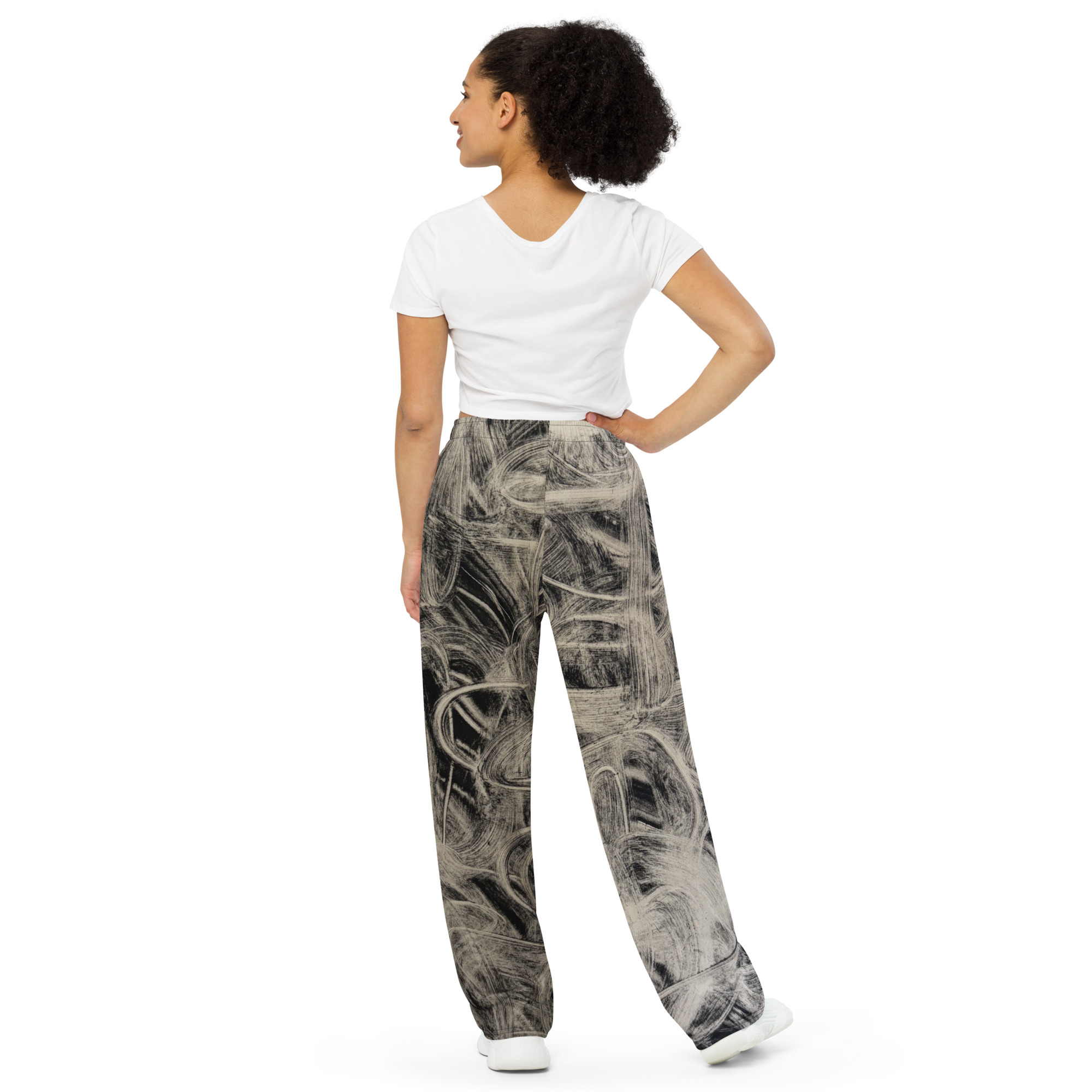 All-over print unisex wide-leg pants - Image 5