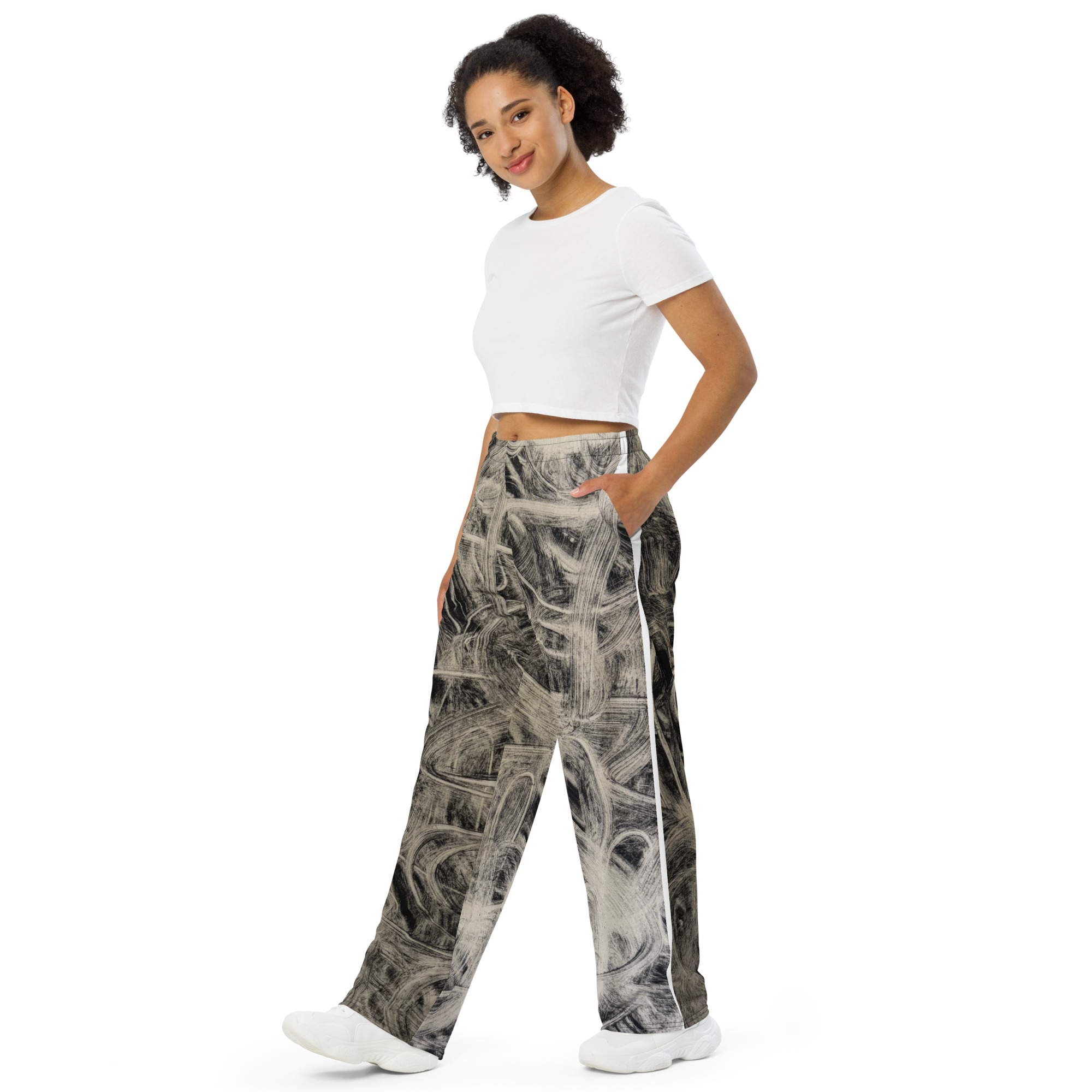 All-over print unisex wide-leg pants - Image 4