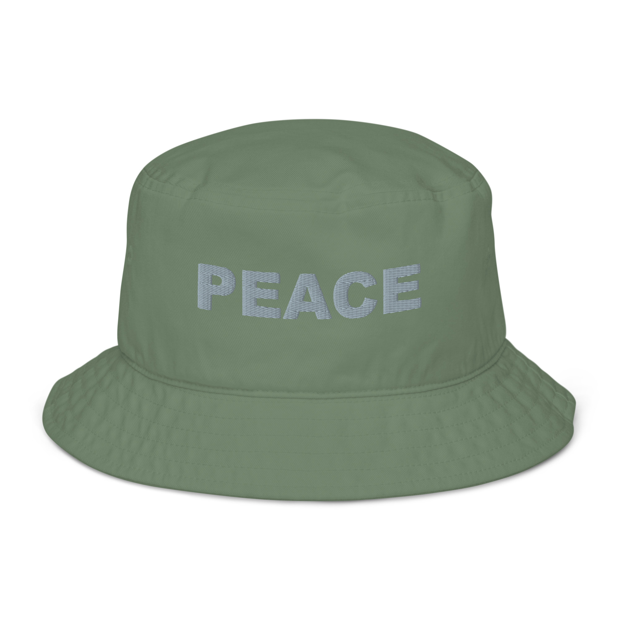 Organic Bucket Hat Embroidered Silver - Image 2