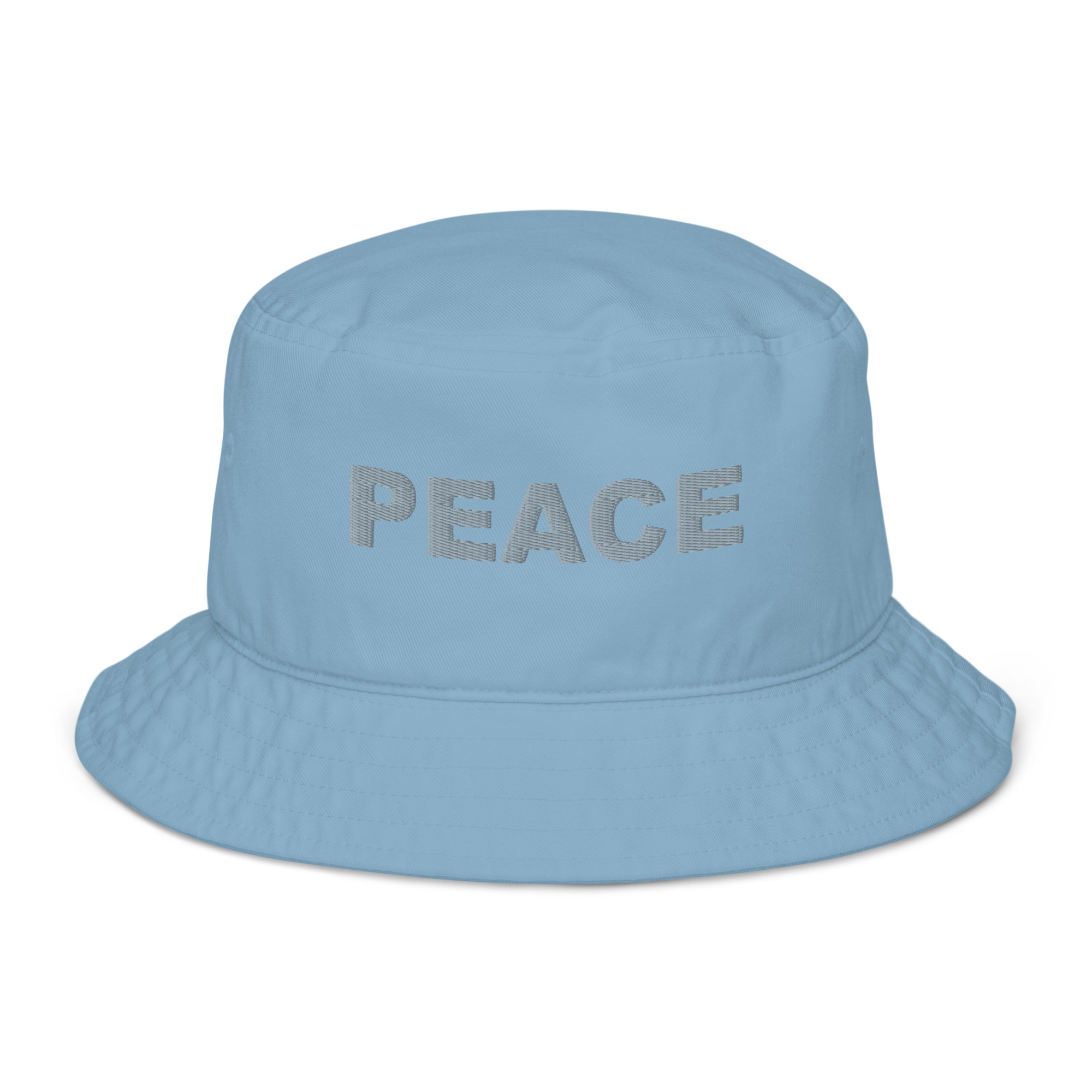 Organic Bucket Hat Embroidered Silver - Image 3
