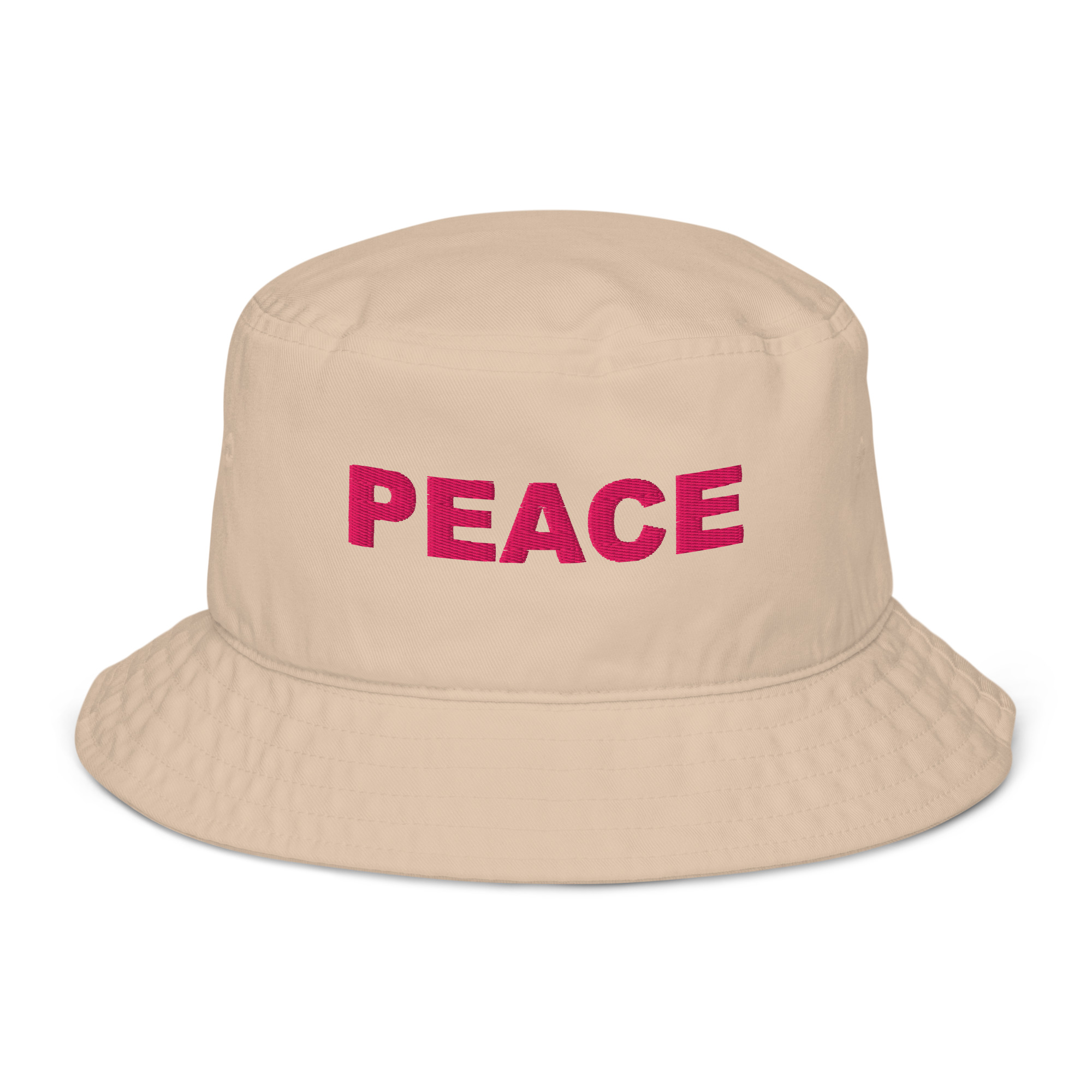 Organic Bucket Hat Embroidered Flamingo