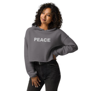 Crop Hoodie Embroidered Silver